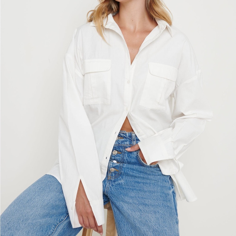 Pretty Lavish Max Utility Shirt White Button-Up